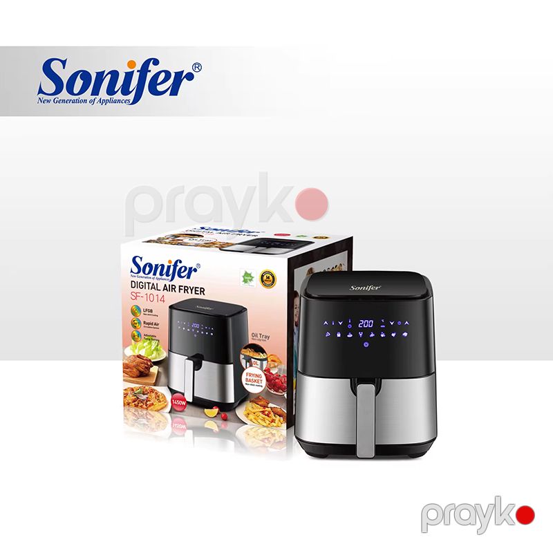 Sonifer SF-1014 Çoxfunksiyalı Sensorlu Ekranlı Elektrikli Qızardıcı 1450W Gücündə Airfryer Tutum 5L — Digər mətbəx texnikası, Bakı (7)