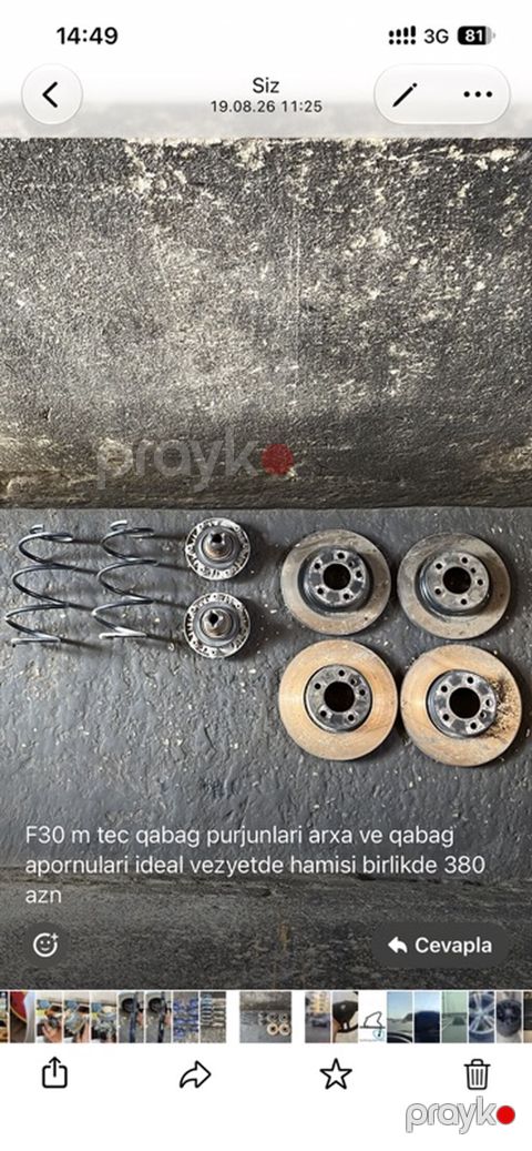 BMW ehtiyat hissələri 1) BMW F30 üçün комплект: - Ön M Tech yayları — Bakı