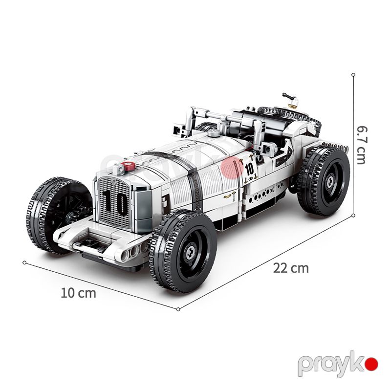 Konstruktor Avtomobil Geri Çekmə Motorlu Retro Oyuncaq Avtomobil 492 ədəd Plastik Blok Mercedes Benz SKK Sportc Car Roadster — Oyuncaqlar, Bakı (3)