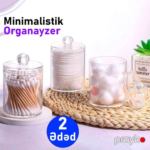 Kosmetik çanta, qutu, qab FenEx Home Qapaqlı qulaq çöpü üçün təşkilatçı B12 2 ədəd Şəffaf - FenExOrg12x2 — Bakı