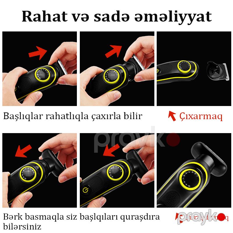 Kişilər üçün Ümumməqsədli Professional Saç Düzəldicisi Üz Bədən Təraş maşını Elektrikli Saç Qırxan — Usturalar, trimmerler və epilyatorlar, Bakı (5)