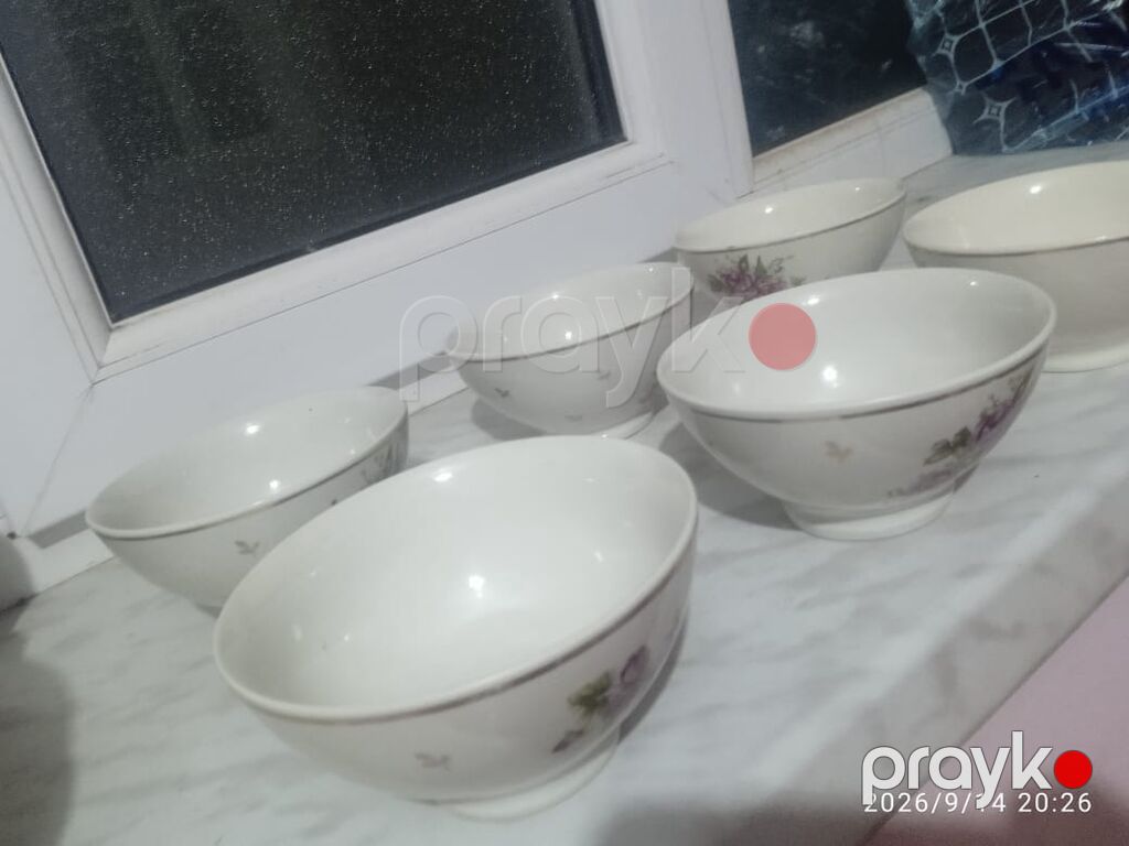 Porcelan desert/kasa dəsti – 6 ədəd - Material: nazik porselen — Süfrə qabı, Bakı (2)