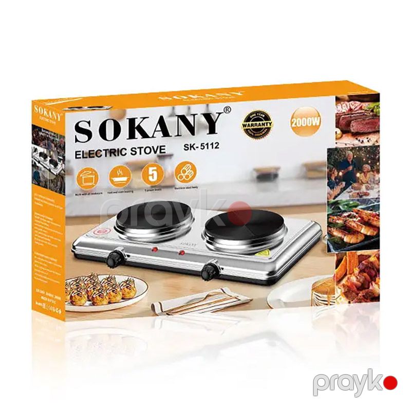 Sokany SK-5112 Çoxfunksiyalı Elektrikli İki Ocaqlı Qızdırıcı Soba Plitə 2000W — Plitələr, Bakı (7)