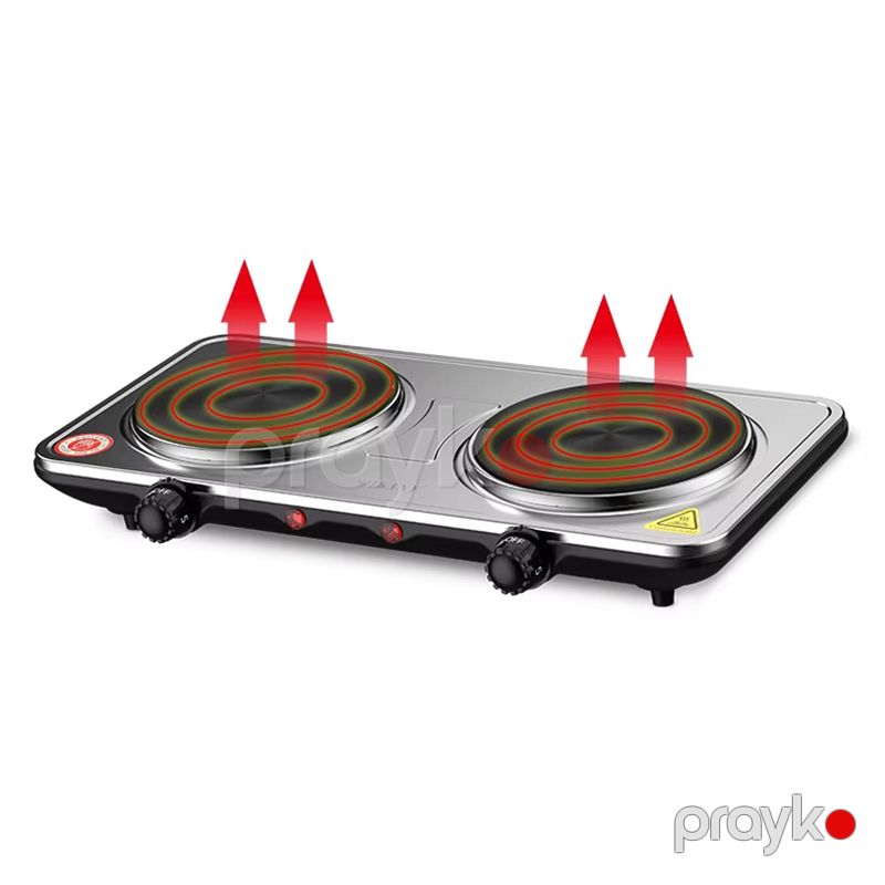 Sokany SK-5102 Elektrikli Soba Paslanmaz Polad Plitə Qızdırıcı 2 Ocaqlı Qızdırıcı 2000W — Plitələr, Bakı (5)
