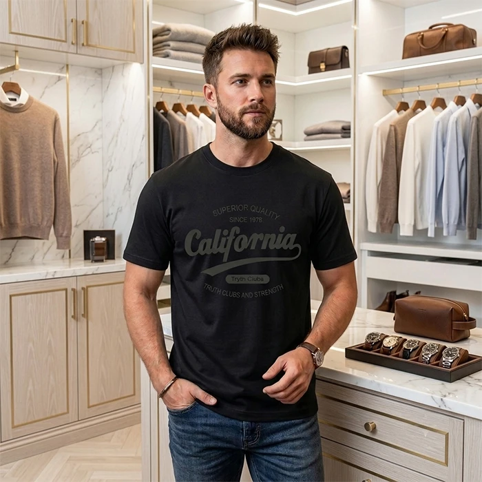 Müstəsna "California Superior Quality" Premium 100% Pambıq Kişi Futbolkası — Rahatlığın və Qüsursuz Üslubun Təcəssümü — Kişi geyimi, Bakı (3)