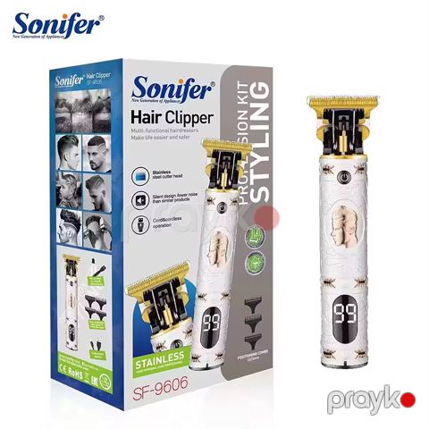 Sonifer SF-9606USB Simsiz Saç Kəsim Cihazı Saqqal Kəsici Elektrikli Peşəkar Saç Baxım Trimmeri — Bakı