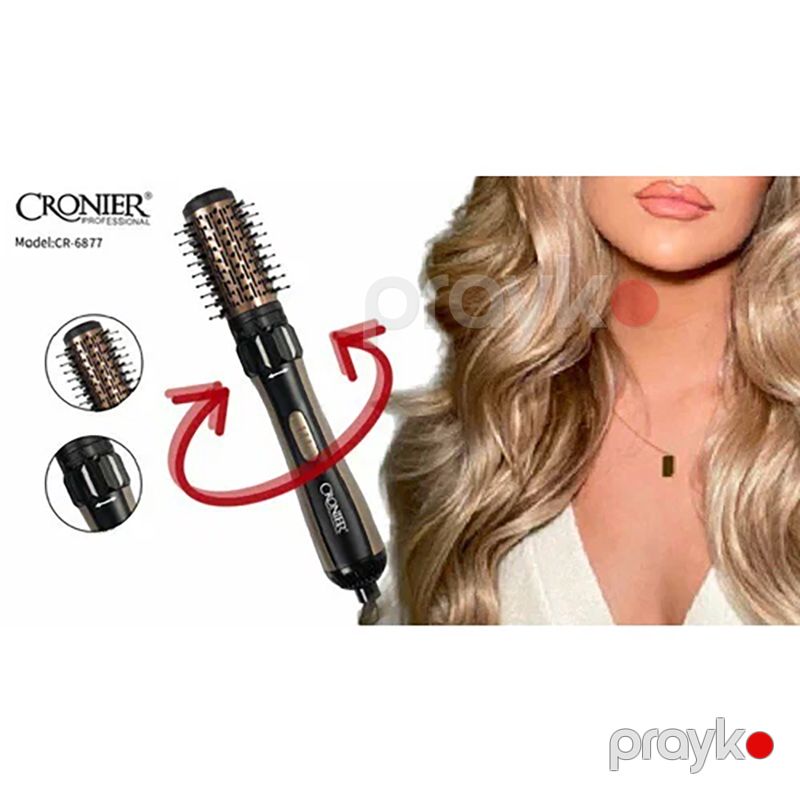 Cronier CR-6877 Professional Yüksək Sürətli 2-si 1 Arada Hava Feni Peşəkar Fırça Fen Yüksək Keyfiyyətli Saç Düzləşdirici Quruducu Fen 1200W — Fən, Bakı (3)