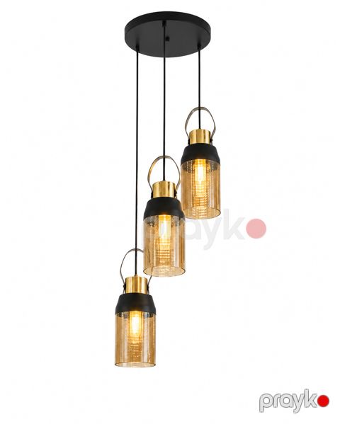 Asma çılçıraq H3915/3, qara/qızılı — Bakı