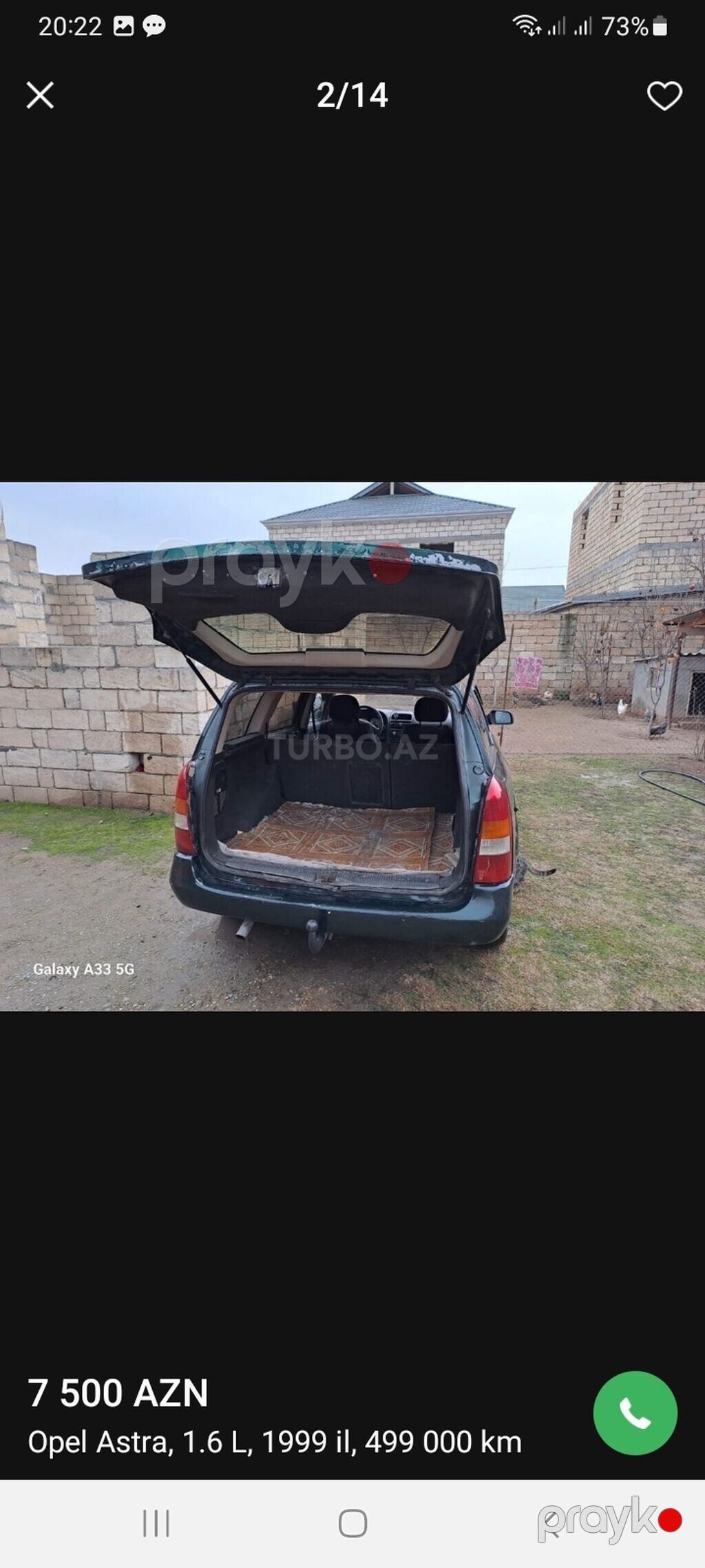 Opel Astra: 1.6 l 1999 il Universal 99-GL-239 — Avtomobillər, Mehdiabad (7)