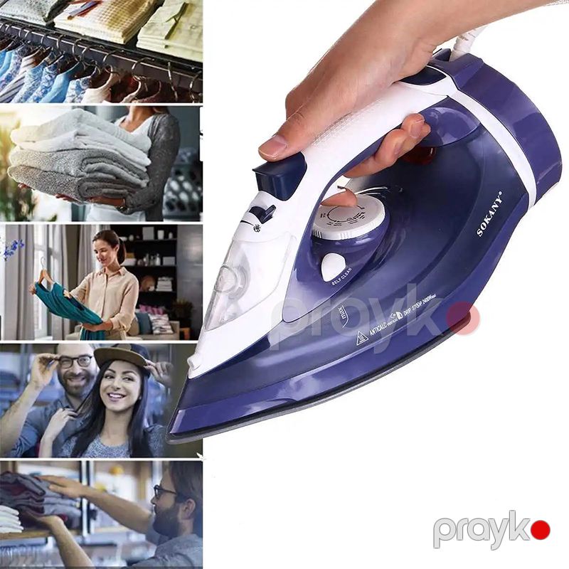 Sokany Yeni Yüksək Keyfiyyətli Buxarlı Paltar Ütüsü 2086 Portativ Tənzimlənən Güclü Temperaturlu Ütü 1.8 Kq — Ev texnikası, Bakı (4)
