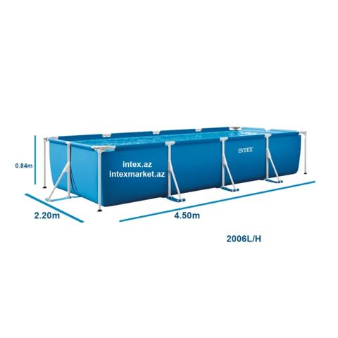 İntex 28273 Metal Frame Hovuz 450 220 84 sm — Bağ və bağça
