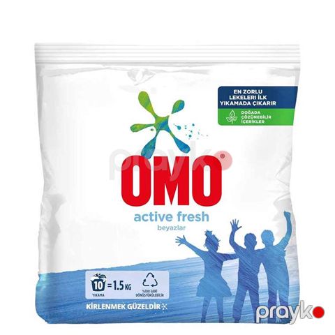 Omo Active Fresh Toz Çamaşır Deterjanı 1.5k 10 Yıkama 1500 G Active Fresh Beyazlar Toz Deterjan — Bakı
