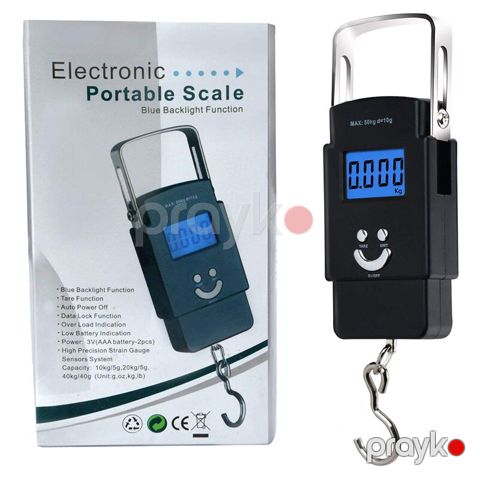 LCD displey və işıqlandırma ilə elektron rəqəmsal əl tərəzisi, max: 50 kq — Bakı