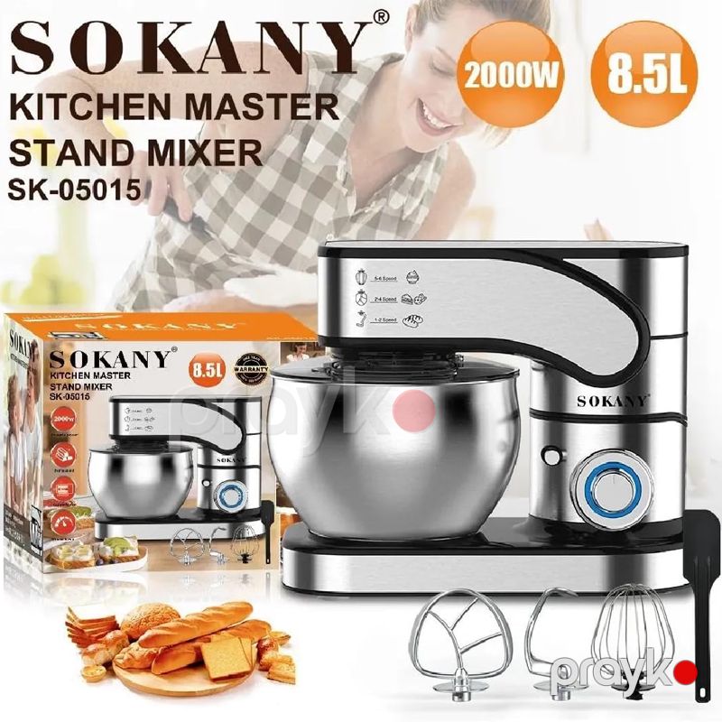 Sokany SK-05015 - Stend Mikser, 2000W Güc, 8.5L Paslanmayan Polad Qab, Peşəkar Çox Sürətli Mətbəx Mikseri — Blenderlər, xırdalayanlar və mikserlər, Bakı (6)