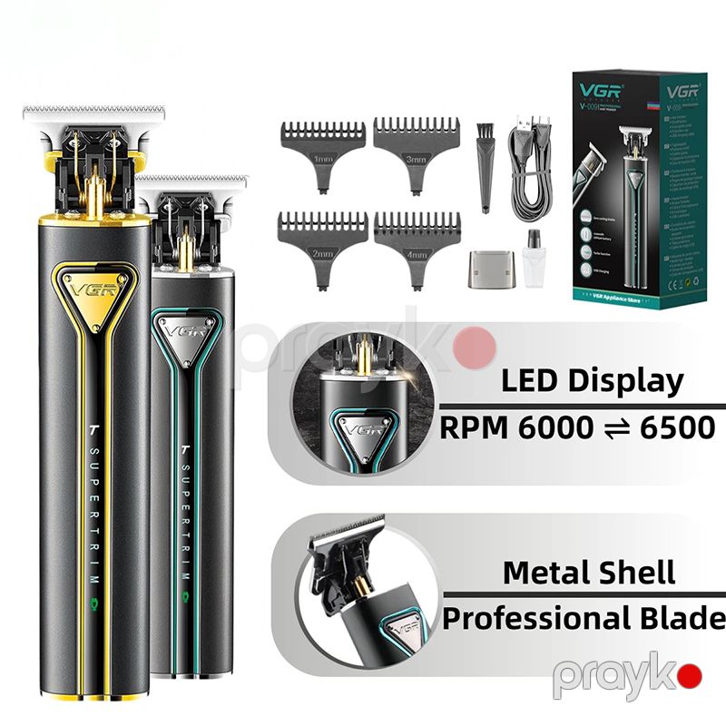 VGR T9 Kişi Saç Kəsmə Makinası Professional Saç Düzəldici Metal Saç Kəsmə Maşını LED Ekran Kişilər Üçün Elektrikli Bərbər Kəsici — Usturalar, trimmerler və epilyatorlar, Bakı (2)