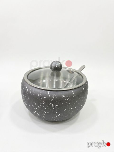 Şəkər qabı Sandığım, metal/şüşə, boz, 250 ml — Bakı