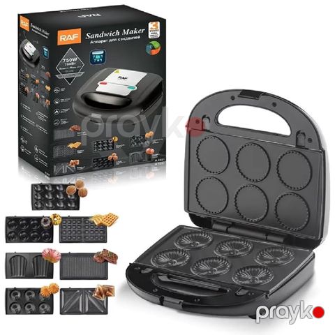 7-si 1 Arada Toster Dəsti R.2691 RAF Toster Seti 750W Sandwich Maker 7 Plitəli Nabor Toster Sendviç Hazırlayıcısı — Bakı