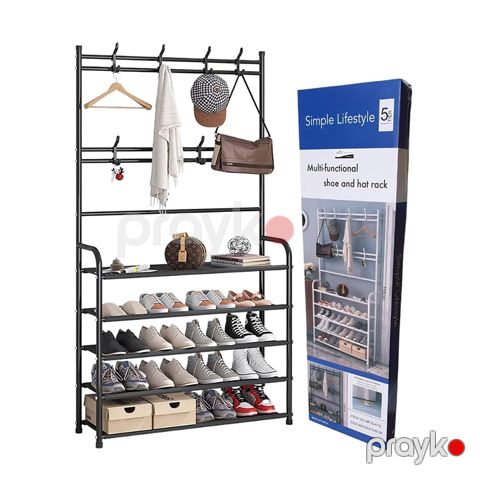 5-li Multi-Functional Shoe And Hat Rack Paltar Asılqanı Ağırlığa Davamlı Qalın Saxlama Ayaqqabı Rəfi — Bakı