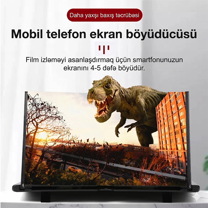 10 düymlük 3D HD Ekran Böyüdücü – Smartfonunuz üçün Universal Mobil Kinoteatr — Elektronika, Bakı (4)