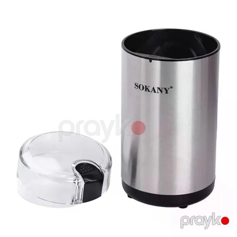 Sokany SK-04014 - Elektrikli Qəhvə Üyüdücü, 50 qram Həcm, Gümüş 150 Vt Paslanmayan Polad Plastik Toxunuşlu İdarəetmə — Digər mətbəx texnikası, Bakı (4)
