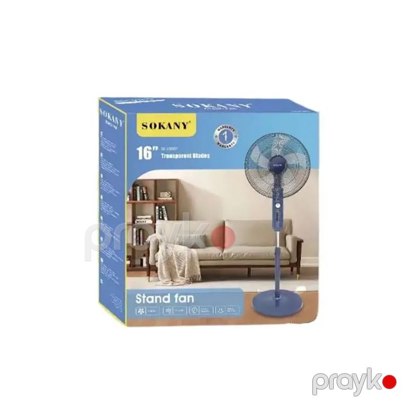 Sokany SK-19007 Ventilyator 3 Sürət Ayarlı Ventilyator 5 Fırlanan Bıçaq Ventilyator Sərinkeş — Ventilyatorlar, Bakı (3)
