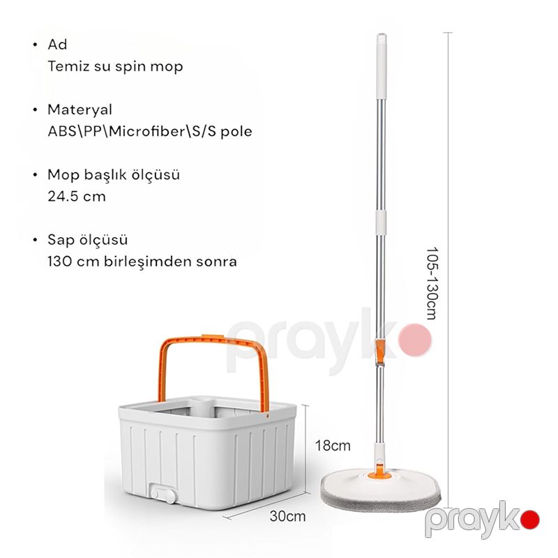Döşəmə Təmizləyicisi Avtomatik 360 Fırlanan Mikrofiber Sıxmalı Mop Quru və Nəm Temizlik Seti Kirli Su Ayırıcı Paspas Mop Dəsti — Mallar, Bakı (3)