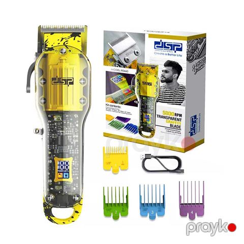 Yüksək Performanslı DSP Saç Təraş Maşını Kişilər Üçün Professional LED Salon Trimmeri Yaşıl Rəngli Şəffaf Trimmer — Bakı