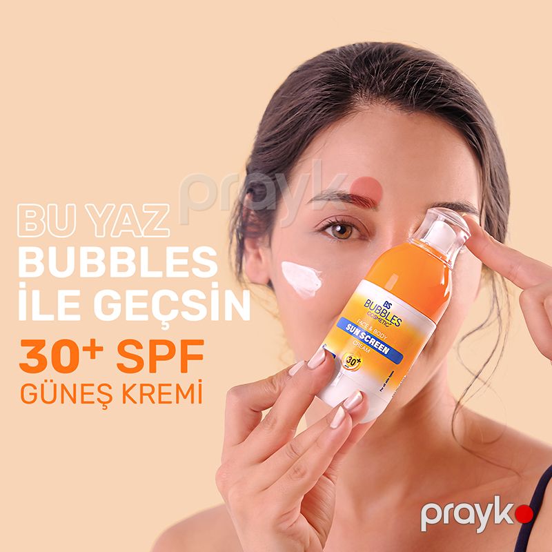 Bs Bubbles Cosmetic Günəş Ləkələrinə Qarşı Makyaj Altı Bazlı Güneş Qoruyucu Krem 30spf 100ml — Gözəllik və səhiyyə, Bakı (3)
