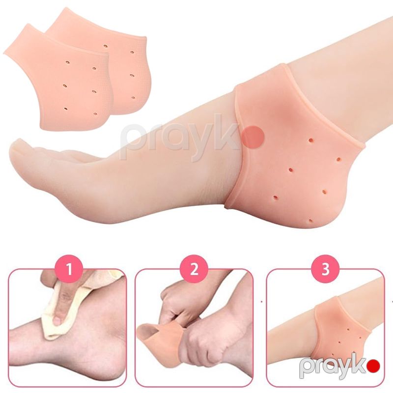 Silikon Gel Daban Yastığı Ağrı Kəsici üçün Silikon Dabanlıq Çatlaq Əleyhinə Yumuşaq Silikon Corab — Gözəllik və səhiyyə, Bakı (3)