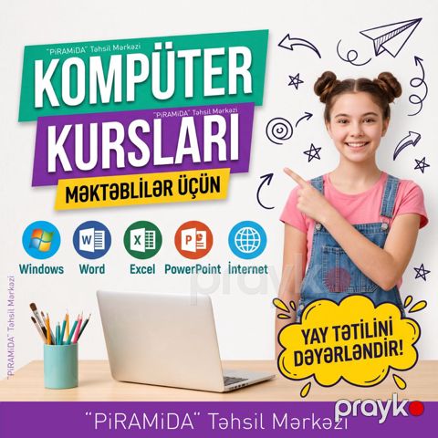Kompüter kursları məktəblilər üçün — Bakı