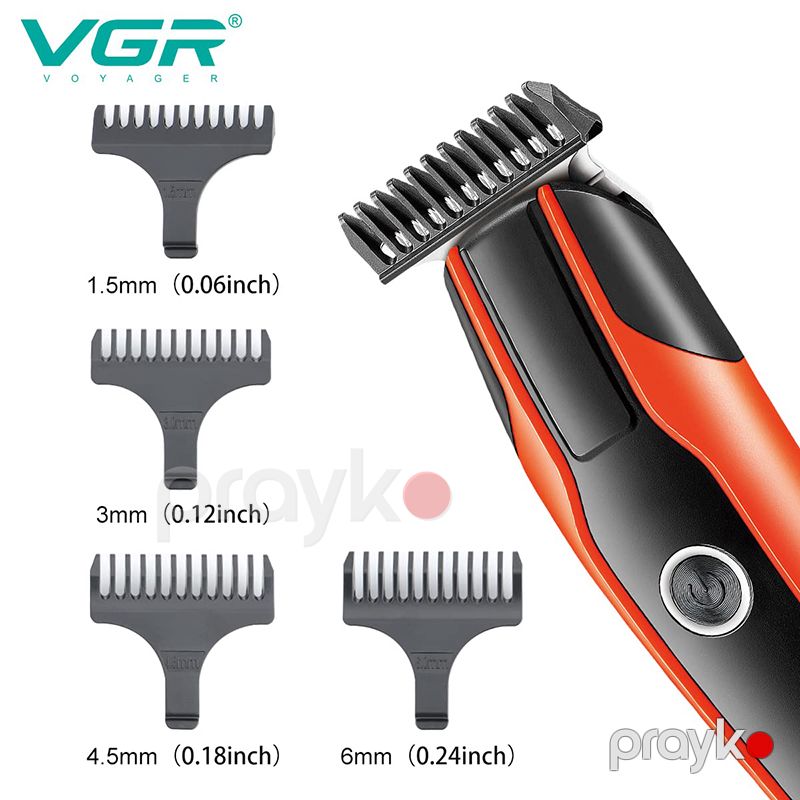 Professional VGR Saç Saqqal Çəsici Paslanmaz Polad Trimmer VGR Qırmızı Rəngli Saç Kəsici Maşın — Usturalar, trimmerler və epilyatorlar, Bakı (8)