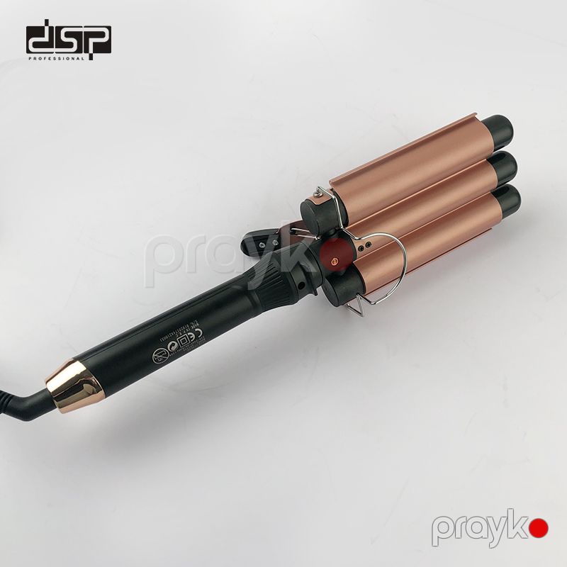 Peşəkar DSP 3 Başlıqlı Seramik Buruq Feni Elektikli Su Dalğalı Formalı Saç Feni 125W Gücündə Professional LED Buruq Feni — Fən, Bakı (2)