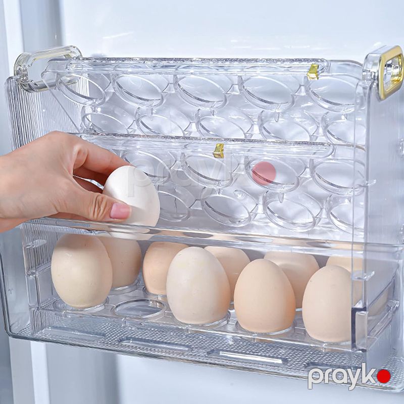 Yumurta Saxlama Rəfi 3 Pilləli Yumurta Saxlama Qutusu Soyuducu Üçün Şəffaf Yumurta Saxlama Organizer — Qablar və mətbəx əşyaları, Bakı (5)