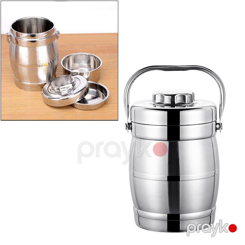 Vakuum İzolyasiyalı Paslanmayan Polad Qida yümək Saxlama Qabı 3 Hissəli İkiqatlı Polad Always Yemək Termosu Səyahət Piknik Qabı 2.5L — Termos və termoş, Bakı (3)