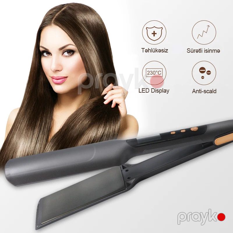 Braun Turmalin Keramik Örtüklü Saç Düzləşdirici Fen Sürətli İsinmə Özəlliyi İlə Peşəkar Saç Düzləşdiricisi Keratin Effektli Salon Feni — Fən, Bakı (2)