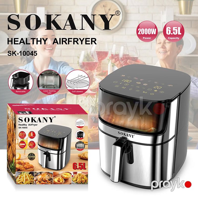 Sokany SK-10045 Çoxfunksiyalı Elektrikli Qızardıcı Böyük Tutumlu Hava Fritözü Airfryer 2000 W — Digər mətbəx texnikası, Bakı (2)