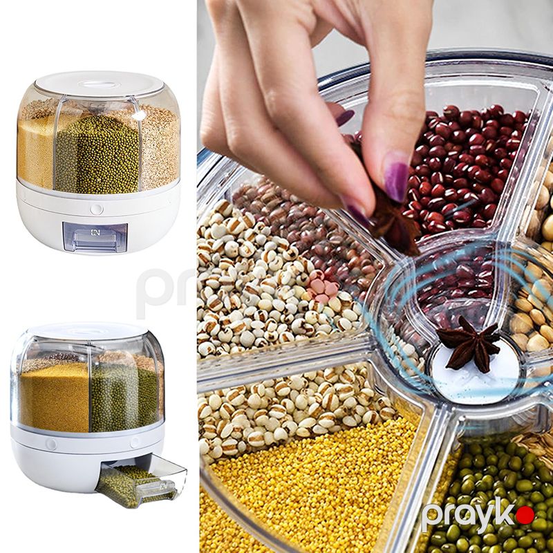 İnqridientlər üçün 360 derece Dönen 6 bölməli saxlama orqanayzeri A7AQ 10l Plastik Saxlama Qabı organzer — Qablar və mətbəx əşyaları, Bakı (6)