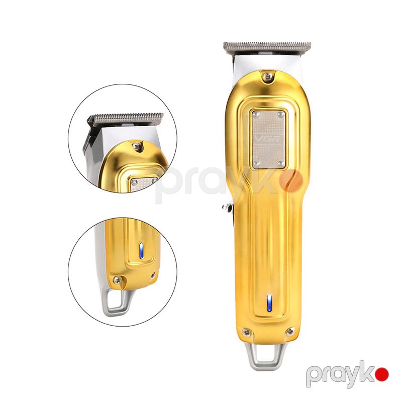 Yeni Tənzimlənən VGR Professional Elektrikli Saç Kəsmə Makinası Kişilər Üçün LED İşıqlı Peşəkar Gold Trimmer — Usturalar, trimmerler və epilyatorlar, Bakı (5)