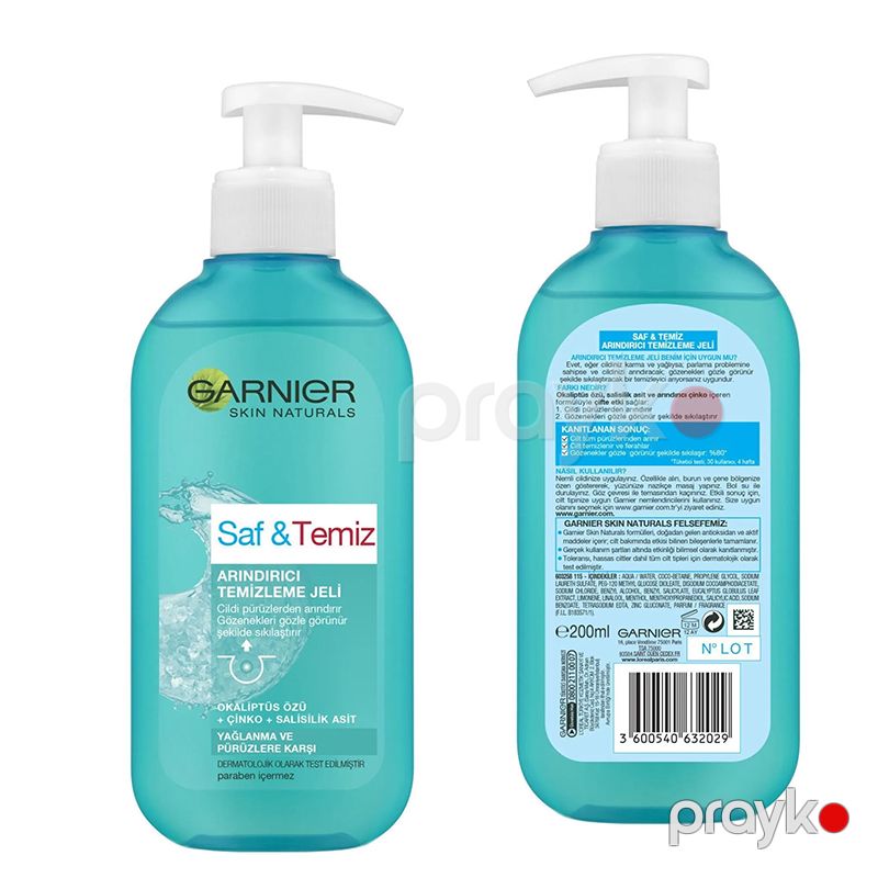 Garnier Saf & Temiz Temizleme Jeli 200 Ml El Kremi Karmadan Yağlı Dəriler Üçün — Mallar, Bakı (4)