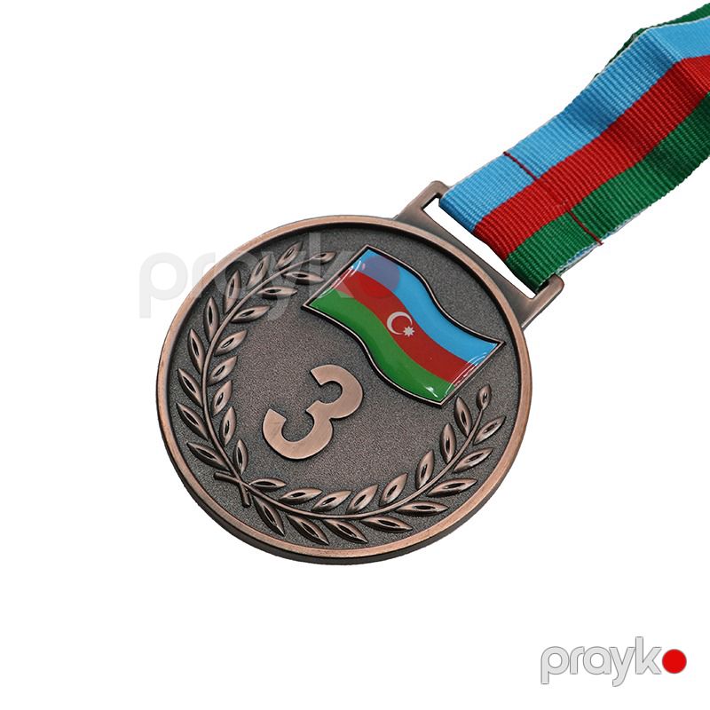 Bayraq Dizaynlı Idman Oyunları üçün Medal 1ci 2ci 3cü Yerler Üçün Qızıl Gümüş Bürünc Medal Milli — İdman, hobi, istirahət, Bakı (6)