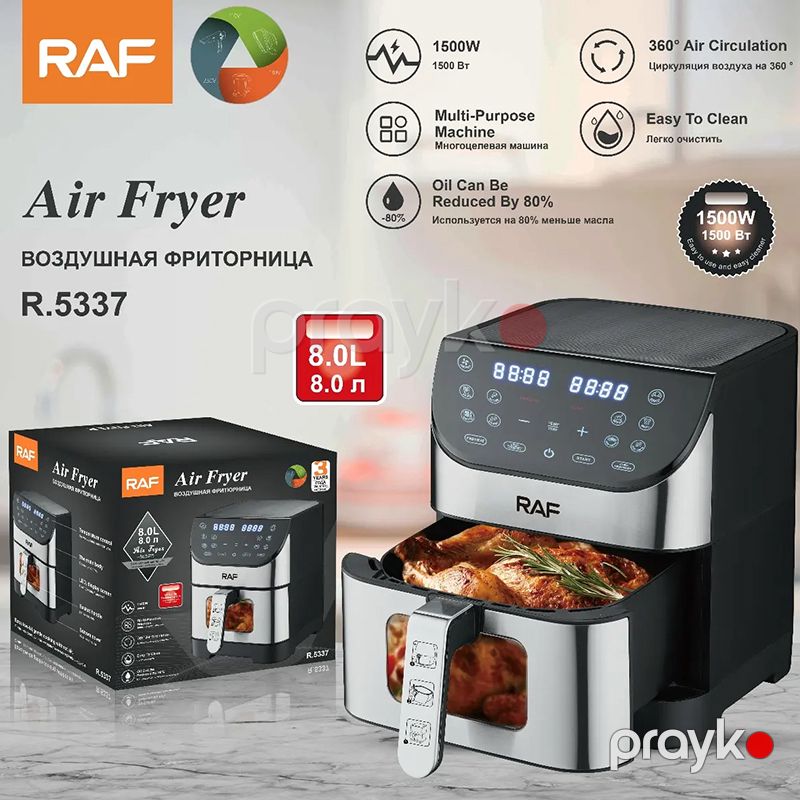 RAF R.5337 Çoxfunksiyalı Elektrikli Qızardıcı Hava Fritöz Airfryer 1500W — Digər mətbəx texnikası, Bakı (6)