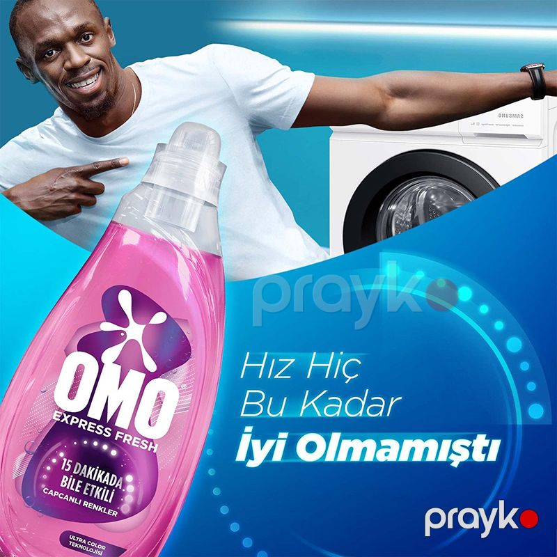 Omo Express Fresh Canlı Rənglər Rənglər və Qaralar 1.480 Ml 15 Deqiqədə Etkili Paltar Yuyucu Vasitə Sıvı Deterjan — Mallar, Bakı (5)