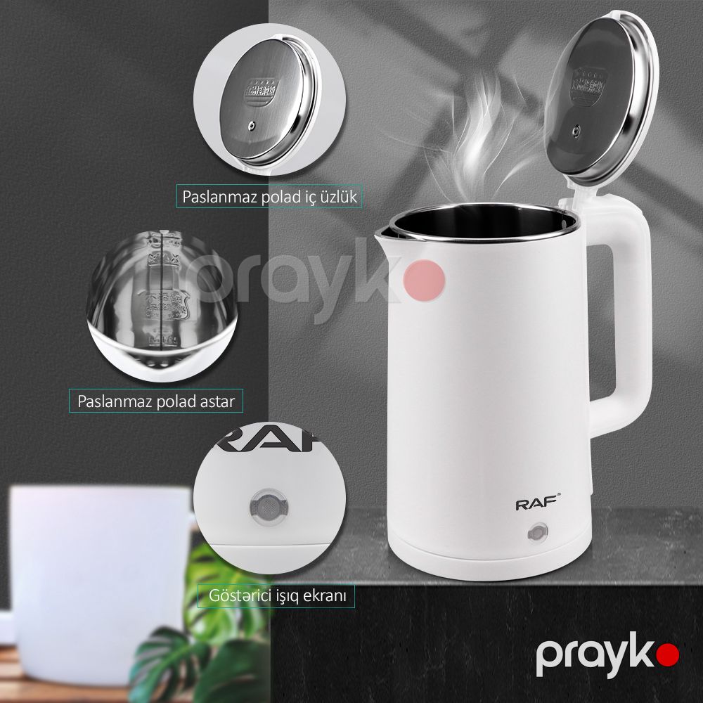 RAF 2L Elektrikli Çaydan Paslanmaz Polad Avtomatik Sönmə Funksiyalı Elektrik Çaydanı RAF R.7863 — Elektrik çaydanları və termoslar, Bakı (4)