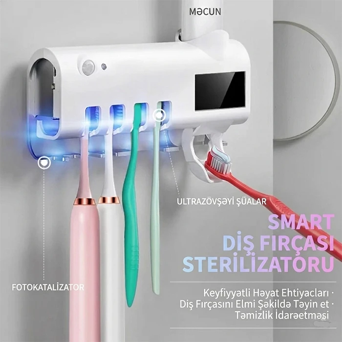 Dozatorlu Ağıllı UV Diş Fırçası Sterilizatoru və Tutacağı — Mallar, Bakı (6)