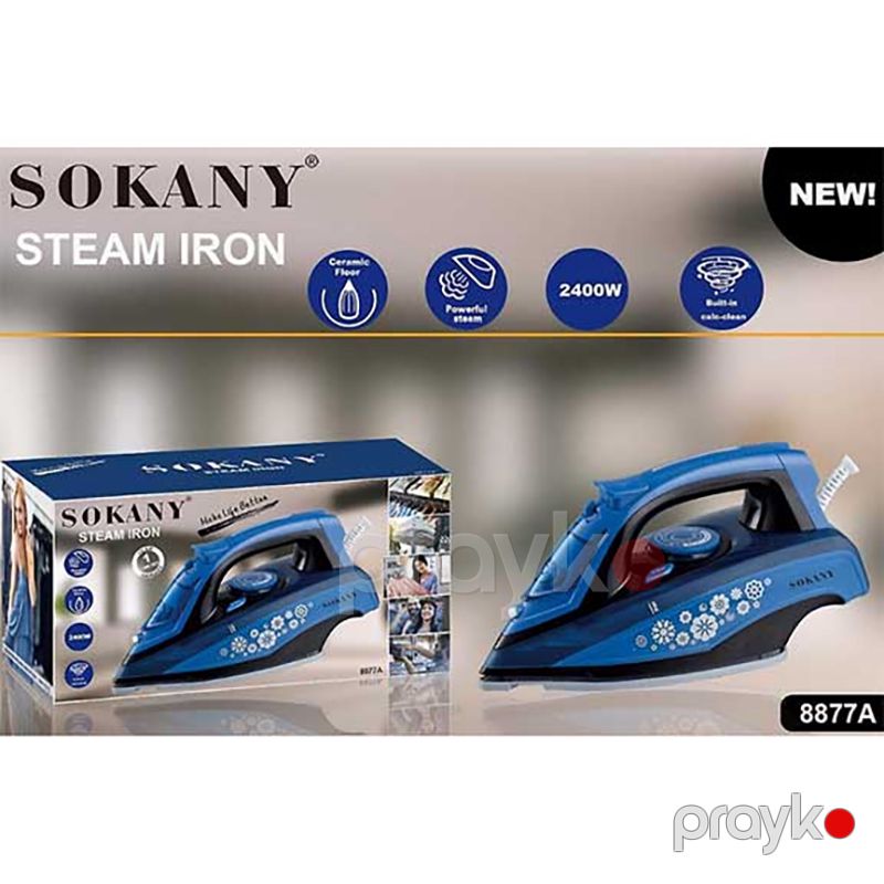 Sokany SK-8877A Elektrikli Buxarlı Ütü Keramika Altlıqlı Buxarlı Ütü 2400W — Ev texnikası, Bakı (6)