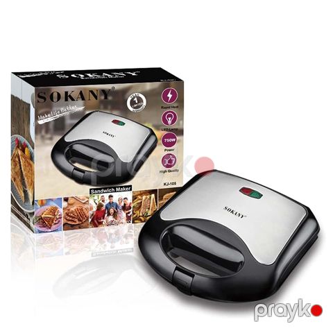 Sokany KJ-105 Çoxfunksiyalı Elektrikli Toster Sandviç Biftek İzgaralar Hazırlayıcı Toster 750W — Bakı