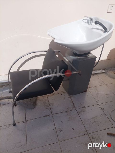 Salonlar üçün saç yuma stendi və kreslo komplekti - Keramika (ağ) saç — Bakı