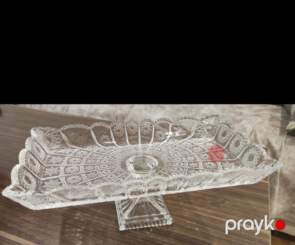 Klassik naxışlı şüşə qablar dəsti - Material: qalın, şəffaf şüşə — Süfrə qabı, Bakı (3)