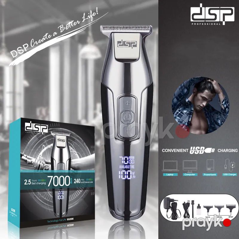 DSP USB Doldurmaya Sahib Peşəkar Saç Kəsici Çoxfunksiyalı Rəqəmsal Displey Paslanmaz Polad Simsiz Saç Kəsici — Usturalar, trimmerler və epilyatorlar, Bakı (7)