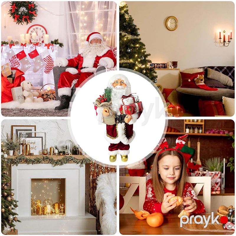 Şaxta Baba 60SM Santa Milad Fiqurlu Kukla Heykəli Qirmizi BB 239-27 Heykəl 60 sm Hündürlükdə Şaxta Baba — Mallar, Bakı (3)